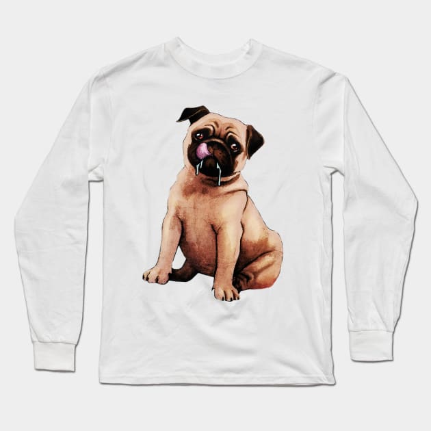 pug Long Sleeve T-Shirt by Alina_XA